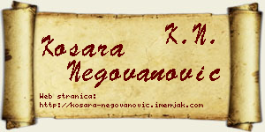 Kosara Negovanović vizit kartica